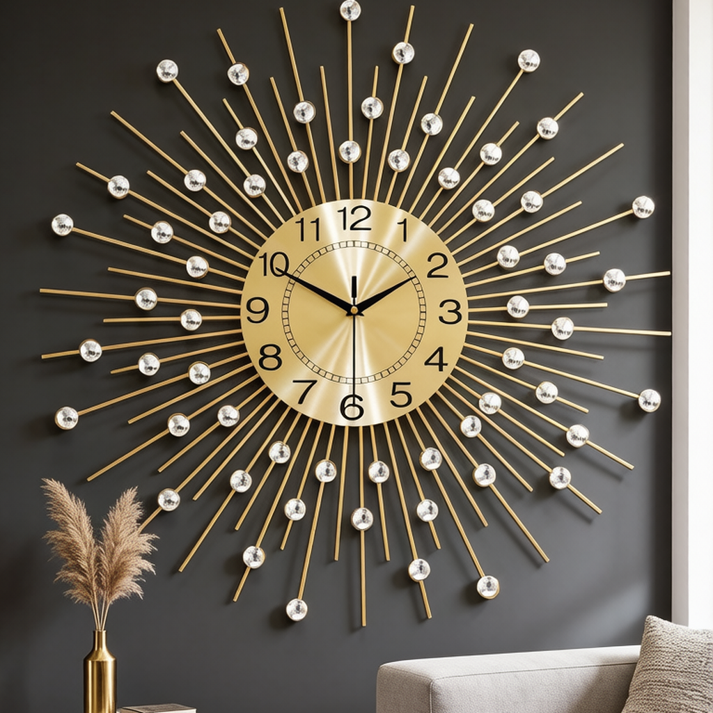 Light Luxury Sunburst Wall Clock