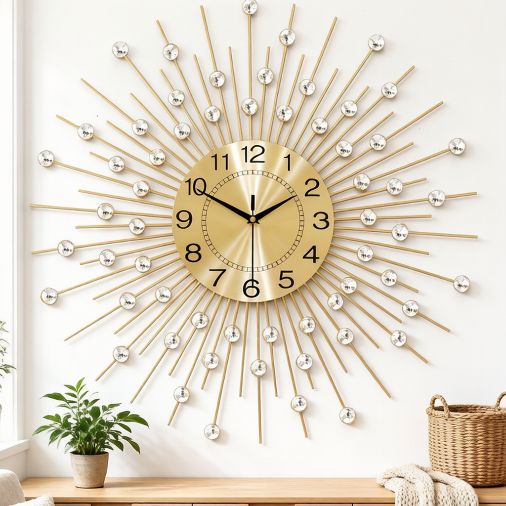 Light Luxury Sunburst Wall Clock