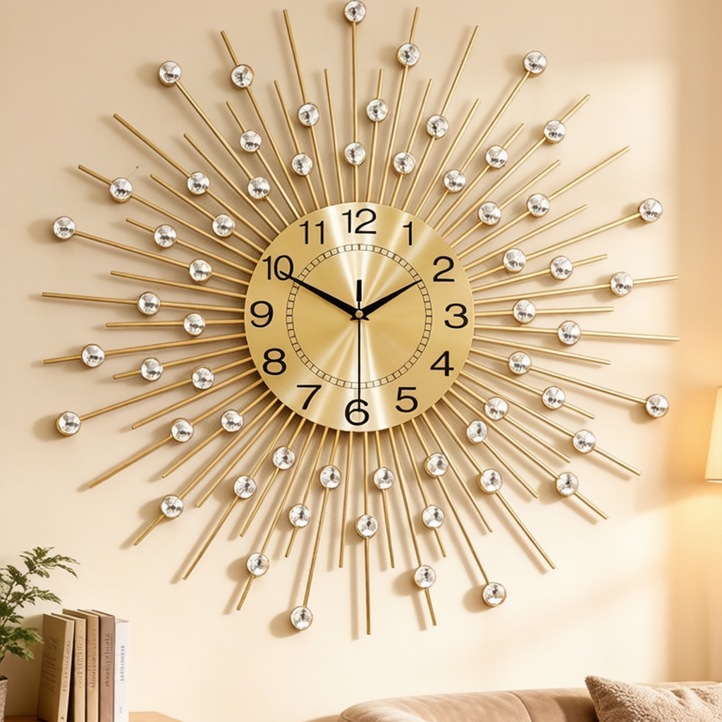 Light Luxury Sunburst Wall Clock